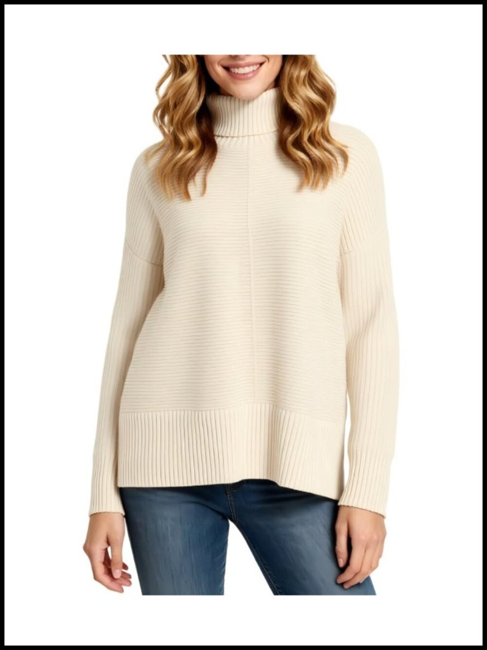Women's Oversized Cashmere Blend Turtleneck Sweater Long Sleeve Winter Pullover